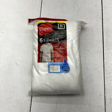 Hanes White 6 Pack Tagless Soft  Breathable T-Shirts Men's Size X-Large NEW