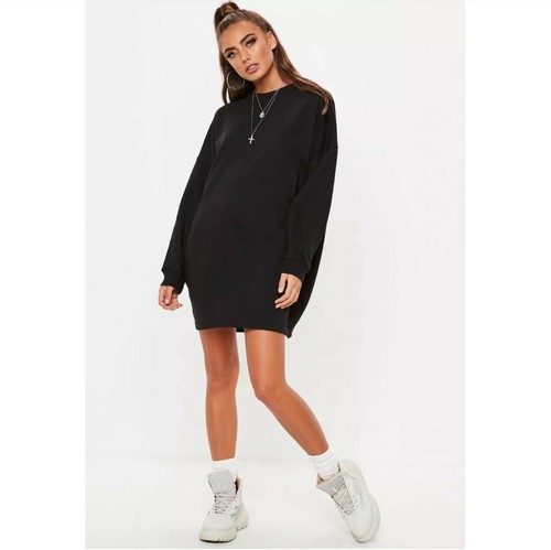 Forever 21 Black Sweatshirt Dress Size 
