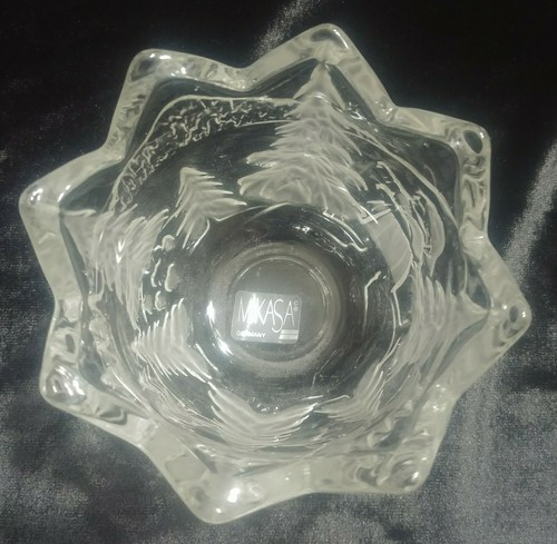 Mikasa Winter Trees Tulip Crystal Votive Candle Holder 4" Made In Germany - Picture 7 of 10