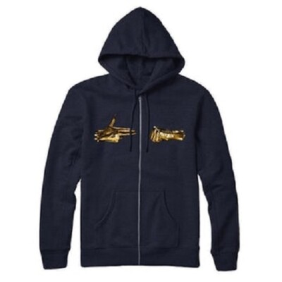 RUN THE JEWELS zip-up hoodie featuring the gold hand design. NEW!!! | eBay