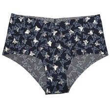 NWT VICTORIA'S SECRET No Show Cheeky Pantie XS-S-M-L-XL Blue Silver Butterflies