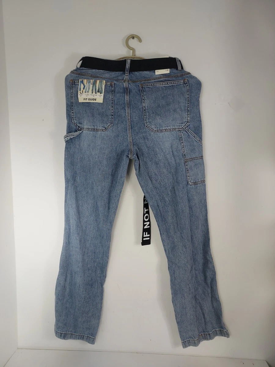 S.O.N.G Carpenter 90 s Boyfriend Jean Denim Blue Womens With Belt