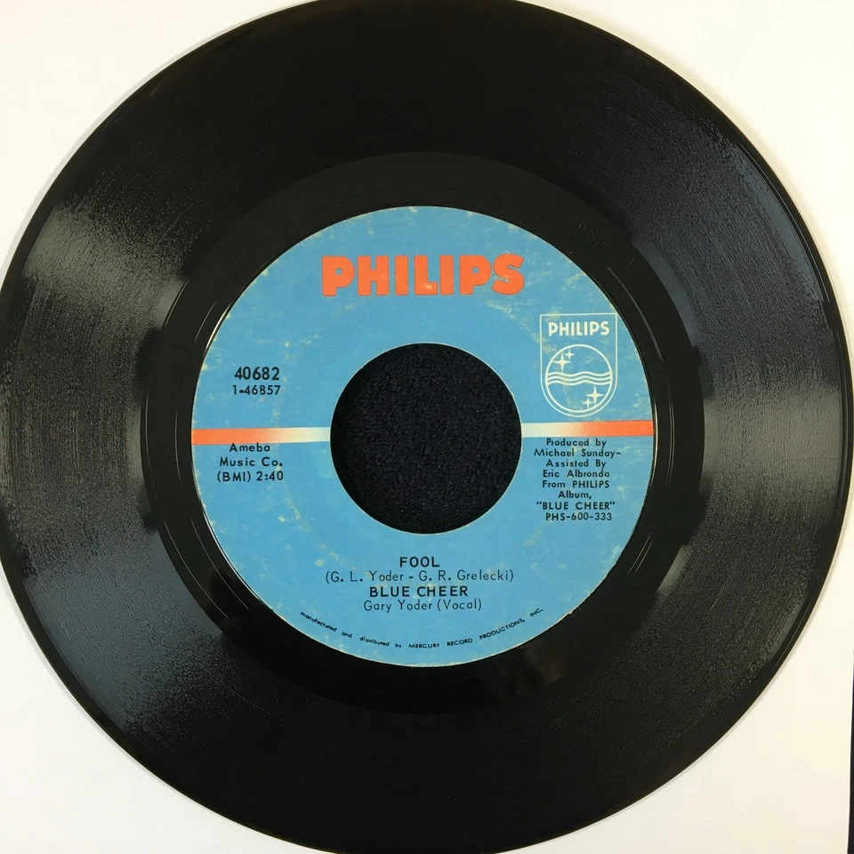 BLUE CHEER 'FOOL' 7'' SINGLE PHILIPS RECORDS 40682 1970 US PROMOTION COPY - Image 3 of 4