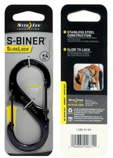 Nite Ize S-Biner Black Stainless Steel with Slide Lock Size #4 (4"), Carabiner