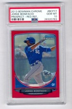 JORGE BONIFACIO 2013 BOWMAN CHROME RED REFRACTOR ROOKIE RC #4/5 PSA 10 GEM MINT