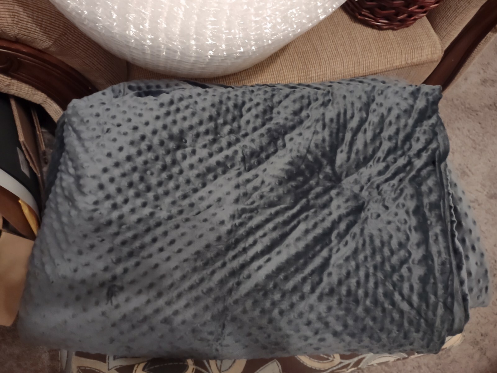 15 lb Blue Weighted Blanket for Adults with Removable Cover-image