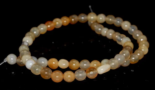 7MM YELLOW AGATE GEMSTONE ROUND LOOSE BEADS 7.5inch - Zdjęcie 1 z 4
