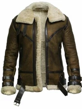 B3 Aviator WWII Style Bomber Jacket for Men - Sheepskin Leather Flying Jackets