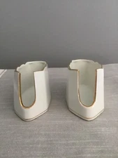 MCM Shafford Golden Heirloom Toleware Flatware Utensil Stacking Buffet Caddies