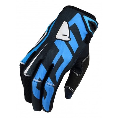 Handschuhe Cross Enduro MTB Kart Mini Motorrad Quad UFO Plast Blau Schwarz