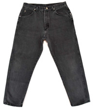 Vintage 1990s USA Wrangler Starlogo Workwear Faded Black Denim Jeans Size 33x30