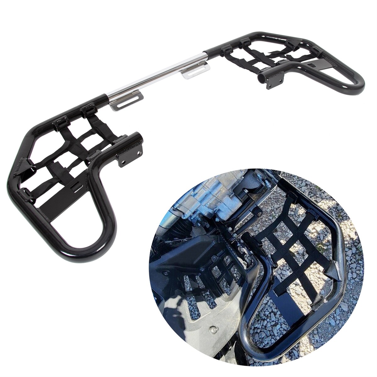 Nerf Bars w/Nets Guards Black For Honda TRX 250EX 250X Sportrax
