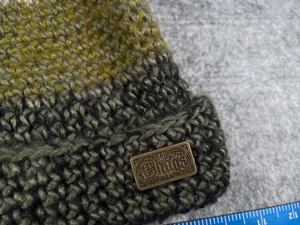 Gorro Chaos Toque Adulto Talla Única Verde Rayas Tejido 100% Acrílico Esquí Pom Foto 2 de 4