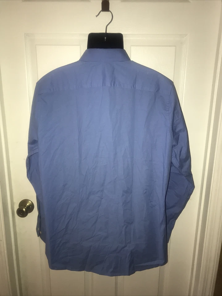 Structure Hombre Grande 16 1/2 34-35 ULTRAMARINO PROFUNDO MANGA LARGA AJUSTE MODERNO Foto 3 de 4