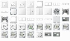 Merten Steckdosen, Schalter, UP, Rahmen 1-M, M-Smart, Aktivweiss glänzend