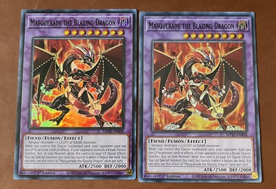 2X Masquerade the Blazing Dragon MP22-EN208 Super Rare 1st Edition MP Yugioh!