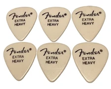 Vintage Guitar Picks-1980’s Fender 351- X-HEAVY Lot of 6-NOS- 2 Line Extra Heavy