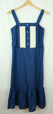 Vintage Cottagecore Dress S Lace Trim Front Floral Buttons Flounce Stellas