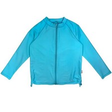Girls UPF 50 Long Sleeve Zip Rash Guard Swim Shirt 6-12 Month/Blue