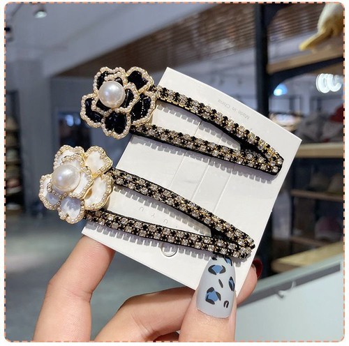 Clip per capelli Camelia Fiore Scintilla Strass Perla Retro Eleganti Accessori - Foto 8 di 13