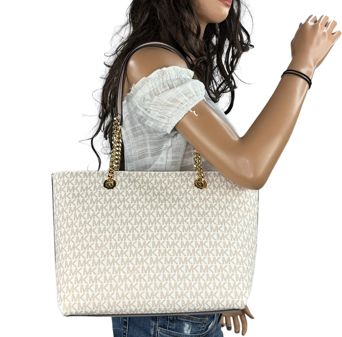 Michael kors rose gold jet set tote hotsell