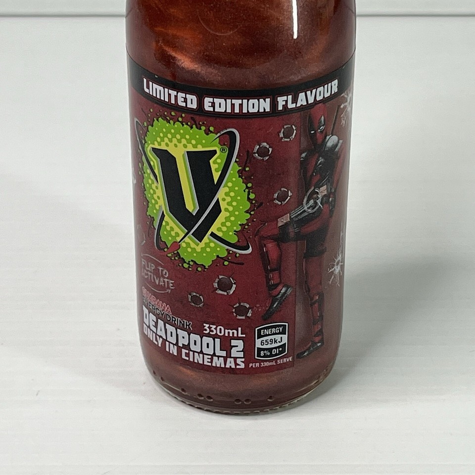 V Energy Drink MARVEL Deadpool 2 GLASS BOTTLE (Limited Edition Flavour