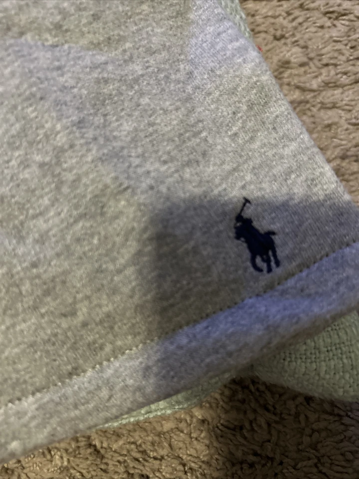 NWT- Ralph Lauren Boys Polo Shorts Heather Gray ~Size 8 Blue Logo - Image 4 of 4