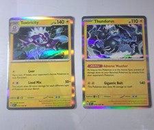 Pokemon Cards Obsidian Flames Toxtricity 072/197 & Thundurus 070/197 Holo Rare