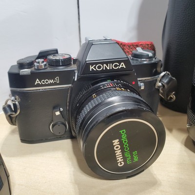 Konica Acom-1 Black SLR 35mm Film Camera With Lenses Untested. | eBay