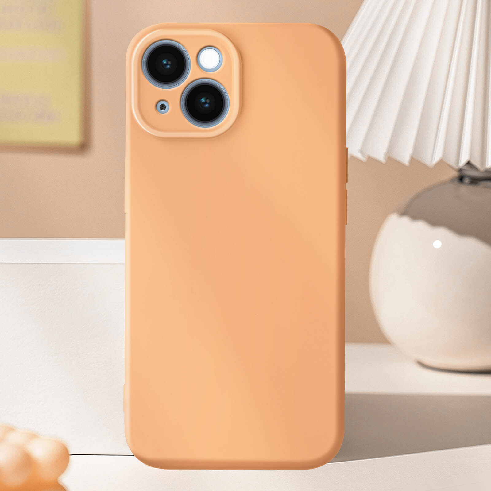 Case for iPhone 15 Camera Protected Soft Touch Sweet Orange