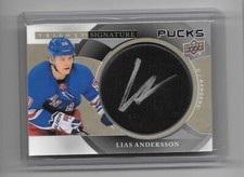 2018-19 UPPER DECK BLACK TRILOGY LIAS ANDERSSON SIGNATURE PUCKS