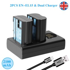 2x EN-EL15 EL15B Battery For Nikon D810 D850 D780 D500 D7200 D750 + Dual Charger