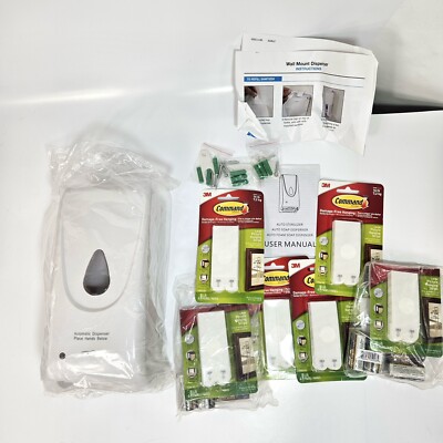 Auto Soap Foam Dispenser Includes Batteries & 3M Mount Strips Wall Hanging