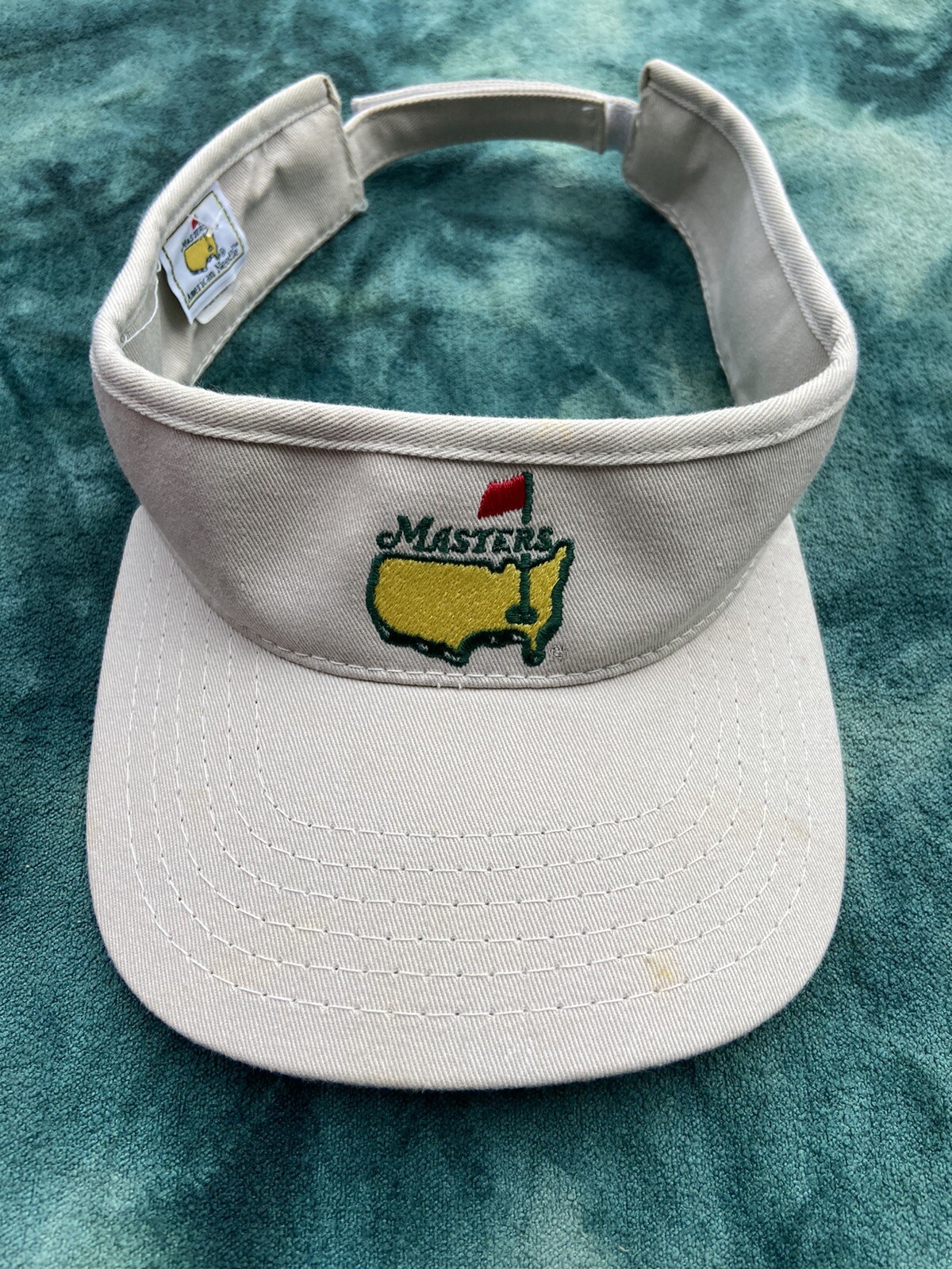 Vintage Augusta Masters Golf Visor White Adjustable eBay