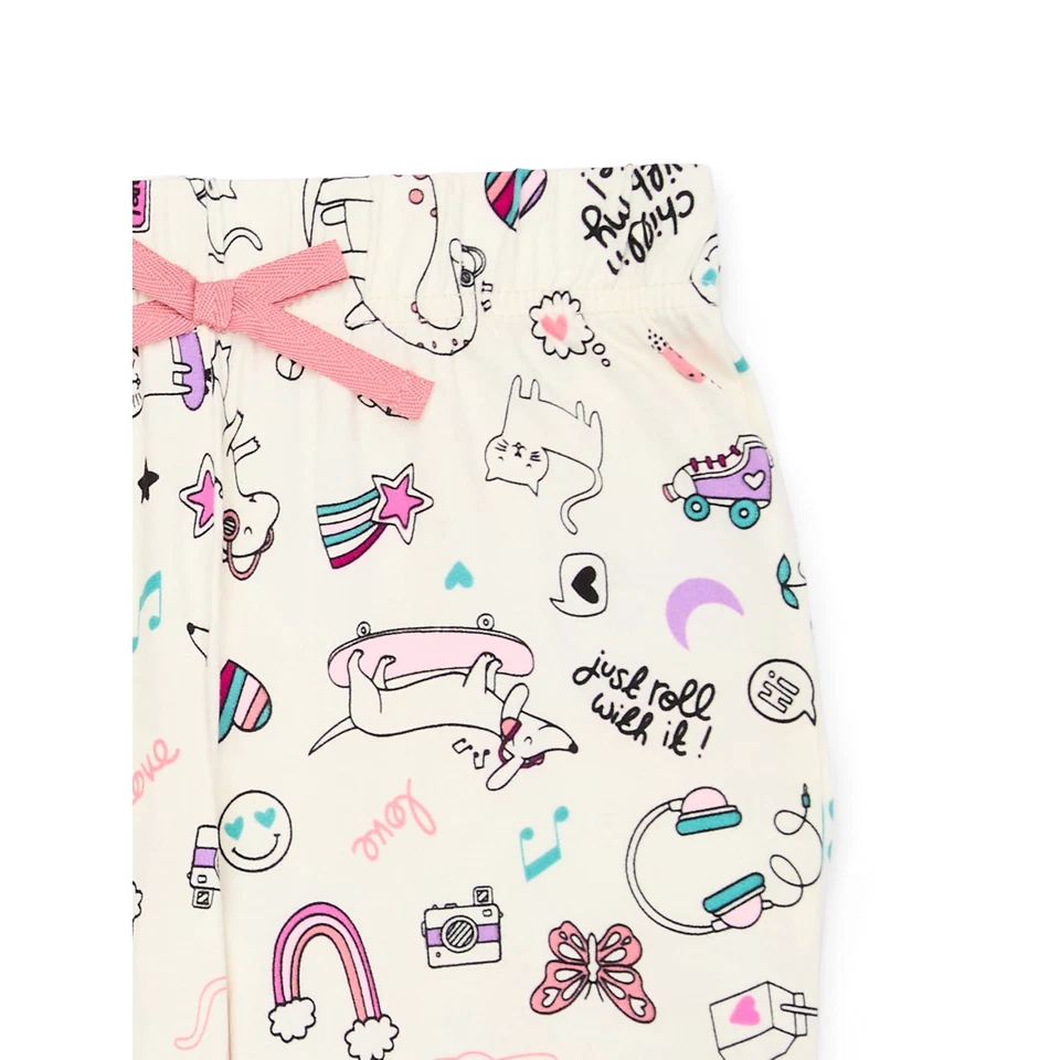 Wonder Nation Sleep Shirt and Pants Set Girls Size L With Eye Mask 3-Piece - Image 3 of 4