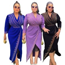 African Women Bodycon Abaya Maxi Dress Evening Party Formal Dresses Gown Islamic
