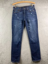 J.CREW Womens Broken In Boyfriend Jeans Blue Dark Wash size 24
