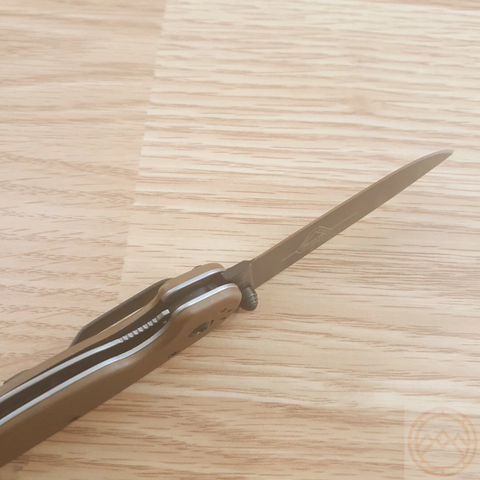 Cuchillo Plegable Ontario RAT II 3" D2 Herramienta Acero Punto de Caída Hoja Marrón Mango G10 Foto 3 de 4