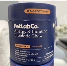 PetLab Co. ALLERGY Itch 30 PROBIOTIC Soft Chews for MEDIUM DOGS Pork Flav