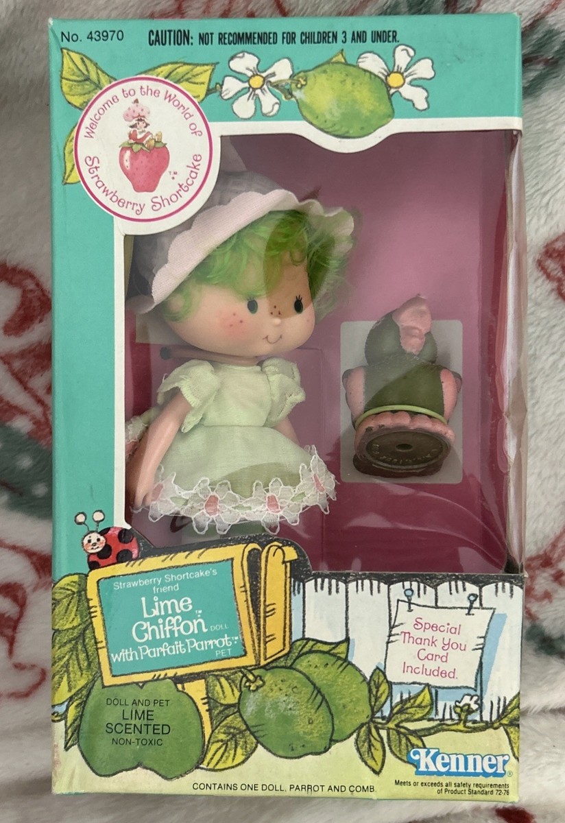 Strawberry Shortcake LIME CHIFFON Doll w/ Parfait Parrot Pet 1982