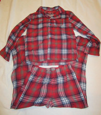 Boys Size 8 Red Plaid Jammies For Your Families Notched Collar Long Pant PJ's