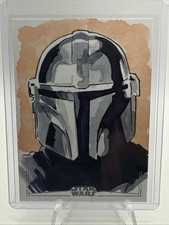 Marketplace image: 2026 Topps Chrome Star Wars Galaxy Mandalorian 1/1 Sketch by Daniel Riveron