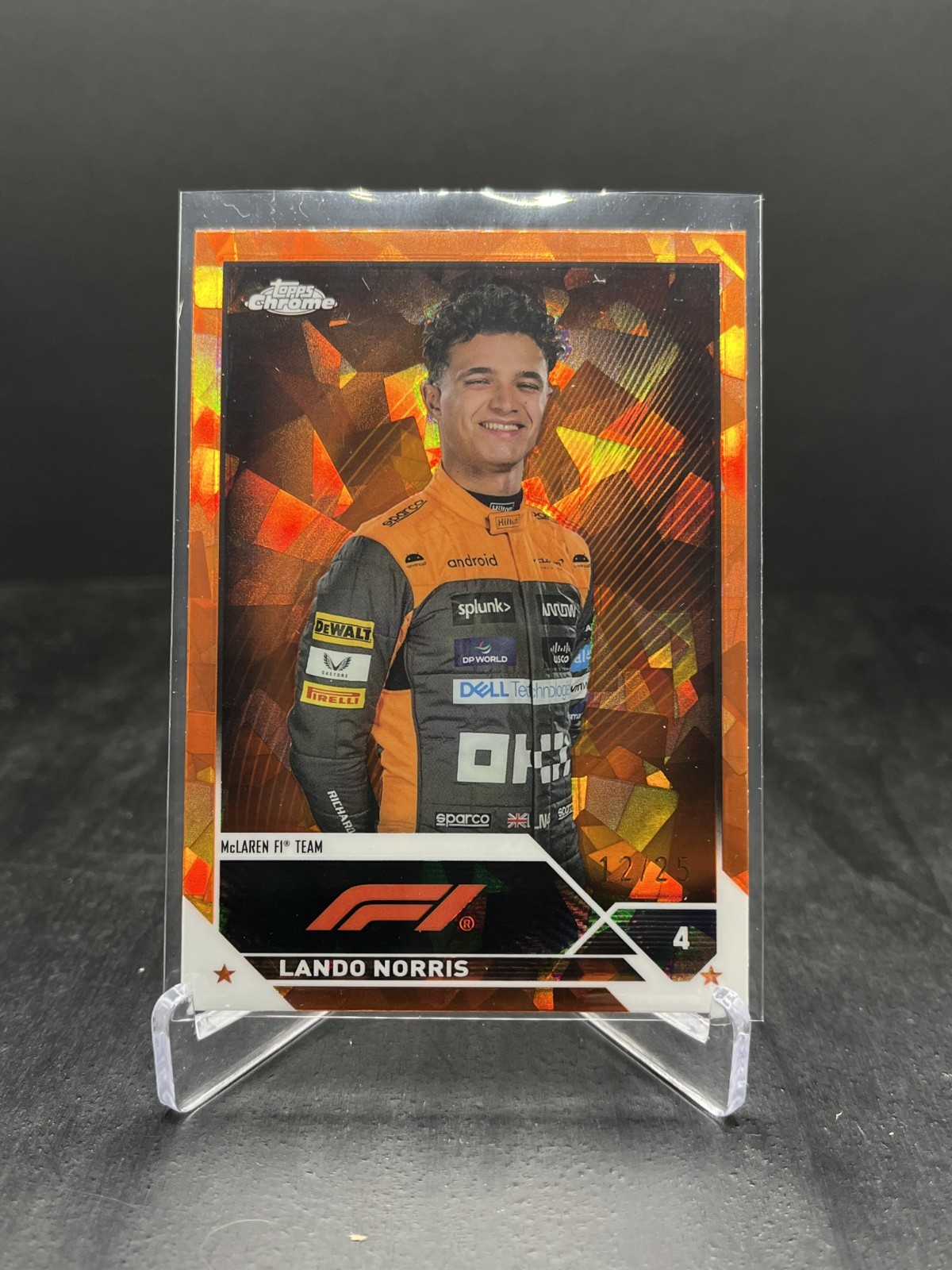 2023 Topps Chrome Sapphire Formula 1 F1 Lando Norris Portrait Orange 12/25 #25