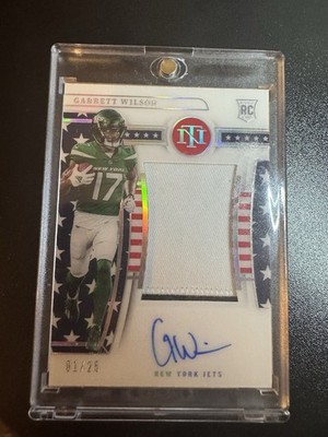 2022 National Treasures Garrett Wilson RC Patch Auto 1/25 FIRST ON PRINT Rookie