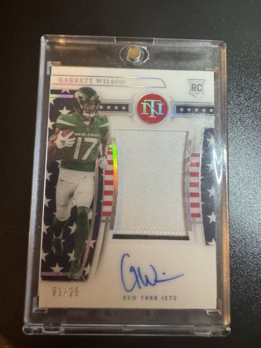 2022 National Treasures Garrett Wilson RC Patch Auto 1/25 FIRST ON PRINT Rookie