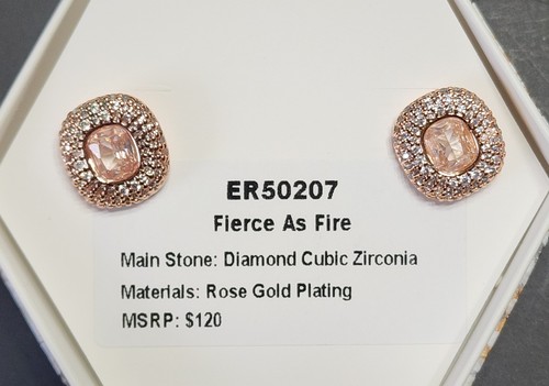 Ring Bomb Party ER50207 "Fierce As Fire" April Bday Diamant CZ Ohrstecker auf RG