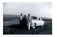 1951 Ford Custom Tudor Sedan Car Young Men Desert Vintage Photo 1951 Ford Custom Tudor Sedan Car Young Men Desert Vintage Photo