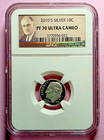 2010 S ROOSEVELT SILVER 10c / DIME 'NGC Perfect PF70 Ultra Cameo'        #5598nv — photo 1
