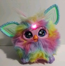 2023 Hasbro Furby Rainbow Tie Dye Interactive Toy Light Up Works WORKS