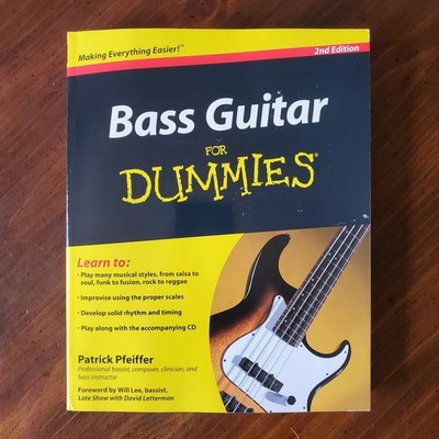 Bass Guitar for Dummies by Patrick Pfeiffer 2nd Edition 2010 PB w/ CD, VG!
